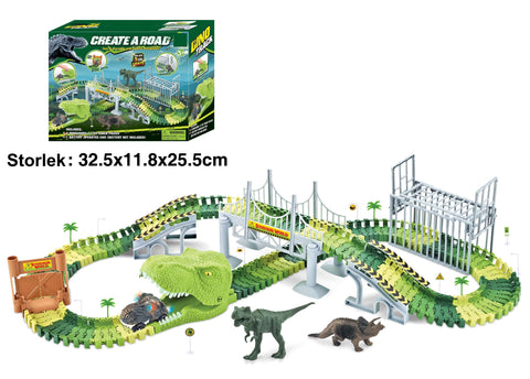 Dino äventyret 144 delar med 1 T-rex bil & 2 dinosaurier (med Dino Huvud)